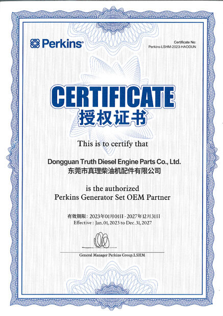 Çin Dongguan Truth Diesel Engine Parts Co., Ltd. Sertifikalar